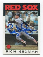 1986 Topps Rich Gedman Signed Card Baseball MLB Autographed AUTO #375