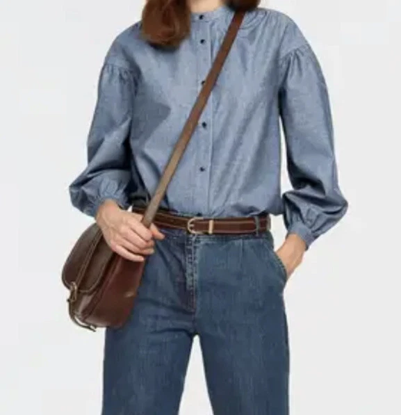 BNWT Vanessa Seward X La Redoute Chambray Blouse 34 Size 8
