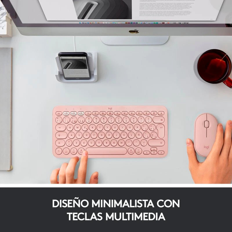 Teclado Bluetooth Logitech K380 para Mac Rosa en español (ñ) - Imagen 3 de 4