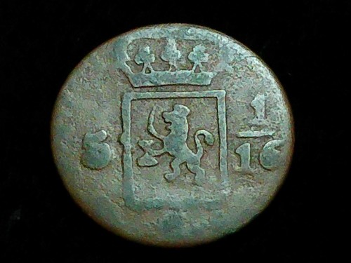 1822 Colonial Copper Duit - 5 1/16 Gulden Netherlands East Indies, Batav - Picture 2 of 6