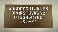 STENCIL, 1" ALL THE LETTERS NUMBERS &  CHARACTERS ARMY NAVY USMC MILITARY CRAFT