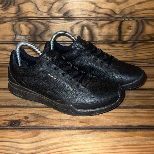 Ecco Biom Golf Hybrid Shoes Womens Size US 8 - 8.5 Black Leather EU 39 Spikeless
