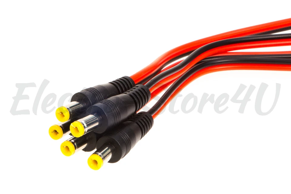 Pair of DC Power Cable Male Female Connector Security Camera Pigtail lot COPPER - Image 4 of 4
