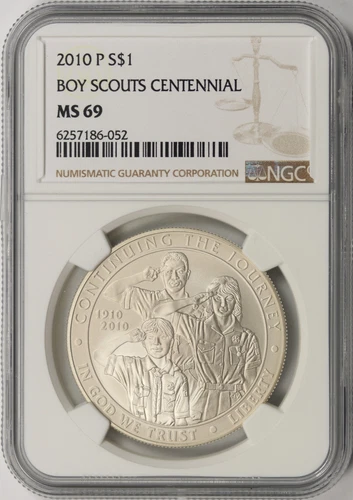 2010-P Boy Scouts Centennial Silver Dollar $1 NGC MS69