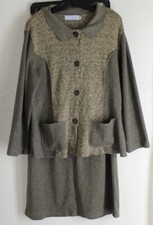 Willow Sz S French Funky Woven Sweater Jacket Skirt Lagenlook Art Outfit Set