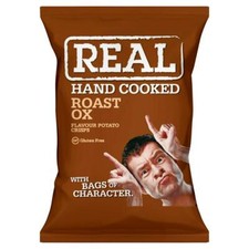 Real Crisp Hand Cooked Fully Cases great Flavours Canteen, Cafe,Work,Home 24x35g
