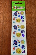 Vintage Sandylion Prismatic Stickers Sun Moon Shooting Star Rare HTF 1 Sheet New