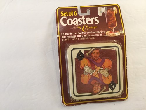 Coasters by Conimar ~ King of Spades ~ Set of 6 ~ New ~ Plastic on Cork - Picture 1 of 3