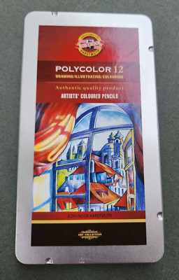 Koh-I-Noor Polycolor Drawing Pencil Set 12 Assorted Colored Pencils