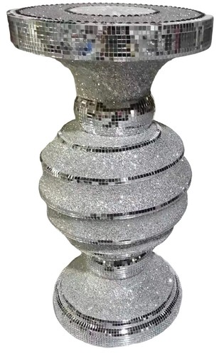 New Style End Table Large 40x60cm Crushed Diamond Crystal Sparkly Silver - Picture 2 of 4