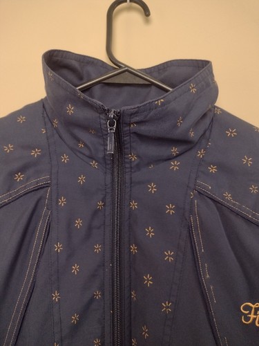 Fila Jacket Windbreaker Floral Navy Blue Zip Up Vintage Coat Women's Size Large - Picture 3 of 19