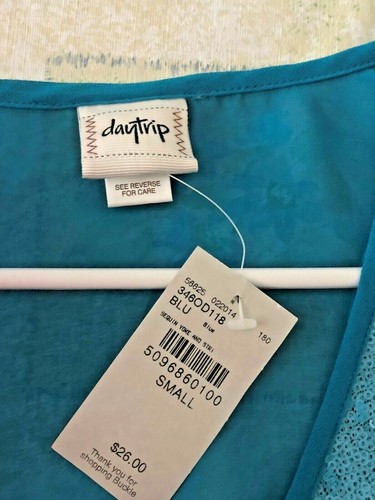 DAYTRIP Buckle Sequin Blue CAMI Tank Top Size Small New - Picture 6 of 6