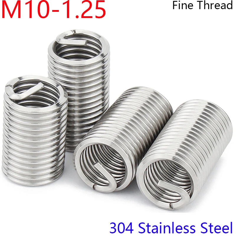 M10 -1.25 304 Stainless Steel Fine Thread Helicoil Insert Wire 