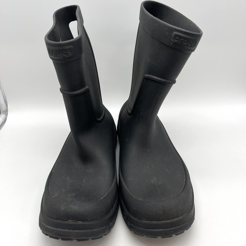 CROCS Allcast Rain Muck Boots Rubber Waterproof Pull-on Black Men's Size 11 - Picture 2 of 10