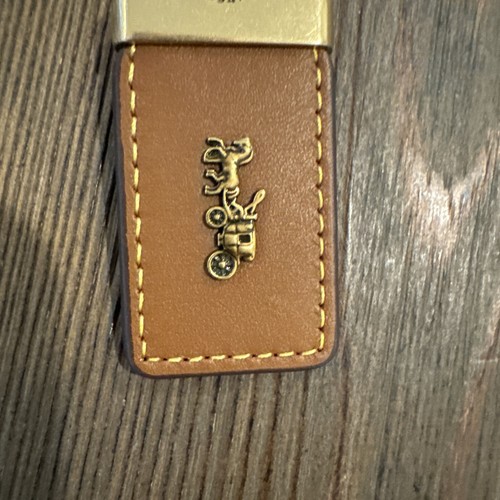 COACH 1941 Bag Hanging Tag Leather - Horse & Carriage Bag Charm Fob Brown/Brass - Picture 4 of 7