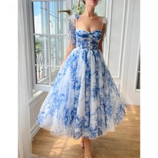 Strapless Bow Straps Prom Lace-Up Dresses Applique Ankle-Length Evening Dresses 