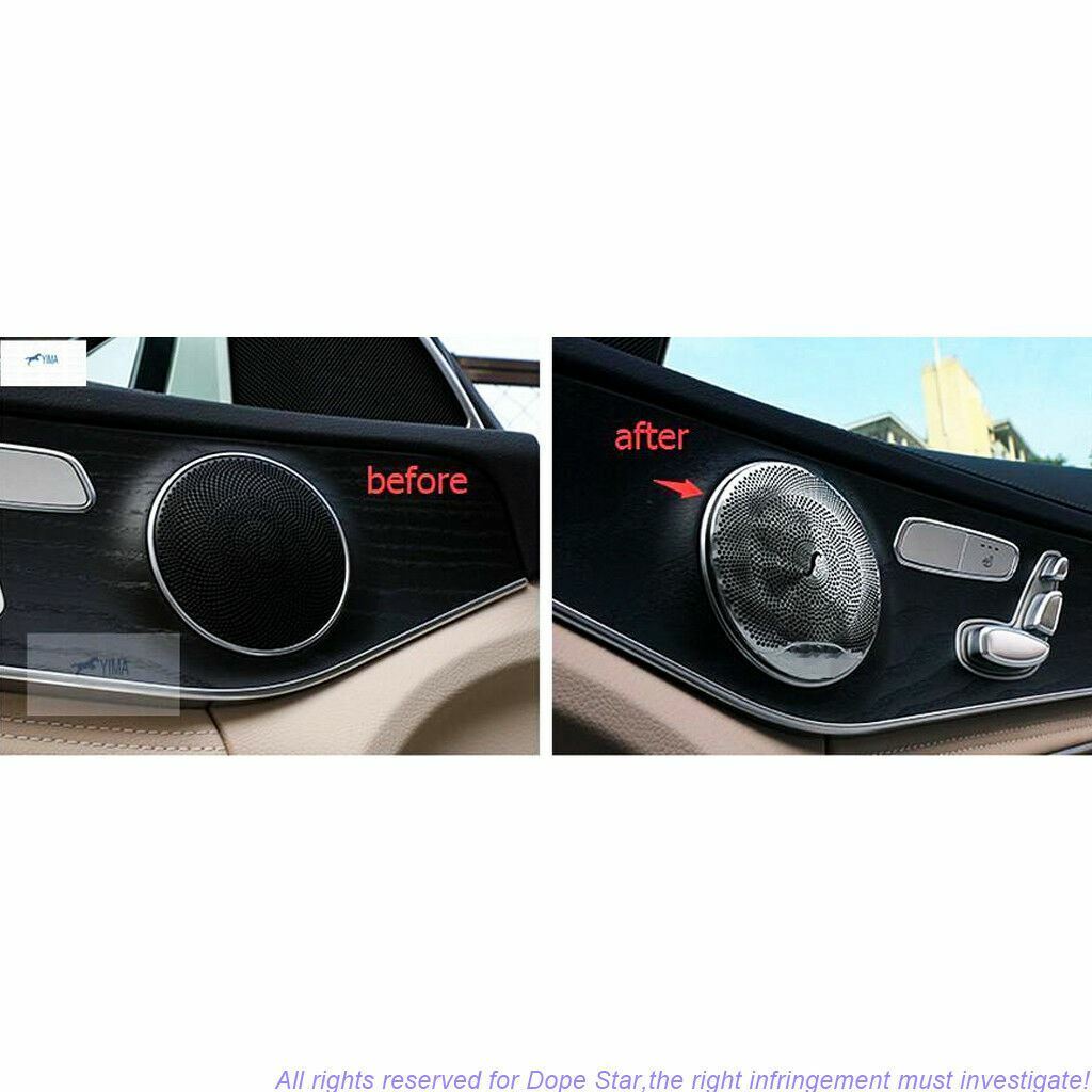 Door Audio Speaker Sound Cover Chrome Trim For Mercedes Benz C300 C250 GLC Class