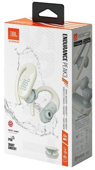 NEW JBL Endurance Peak 3 True Wireless Bluetooth In-Ear Sport Headphones  (White)