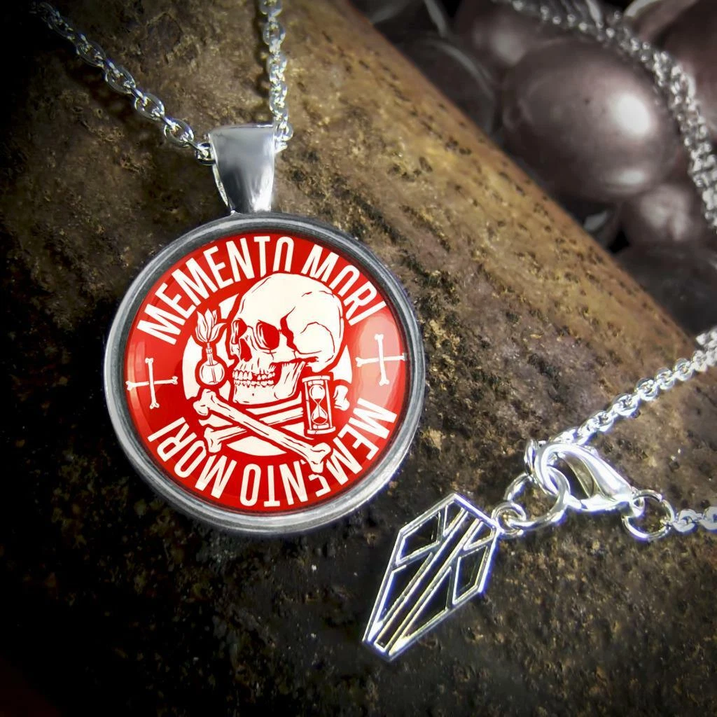Memento Mori Pendant Handmade Sterling Silver Necklace w Chain 134 2 SRPN