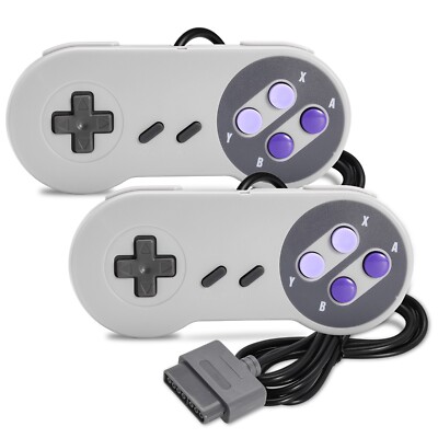 Pack Purple Retro SNES Controller Wired Gamepad For Original