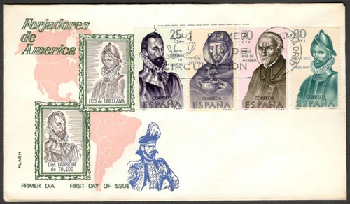 (AOP) Spain 1965 Heroes of AMERICA FDC