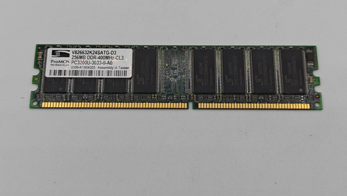 ProMOS V826632K24SATG-D3 256MB PC3200 DDR-400MHz non-ECC Unbuffered CL3 184-Pin - Picture 1 of 2