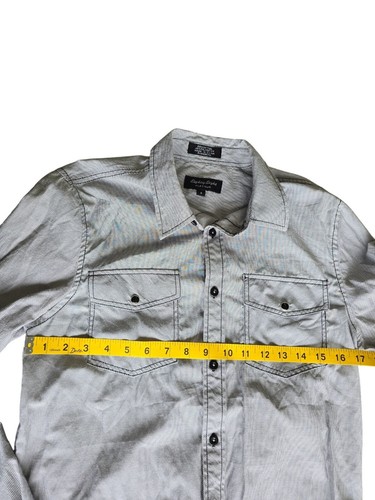 Eighty Eight Platinum Striped Button-Up Shirt With Snap Pockets - s - Picture 7 of 7