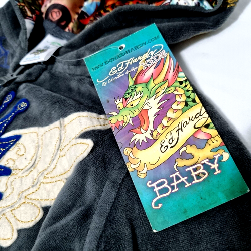 Christian Audigier Ed Hardy Kids Baby Toddler Size 18 - 24 Months Blue Hoodie - Foto 4 di 24