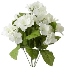 Factory Direct Craft Creamy White Poly Silk Hydrangea Floral Bush