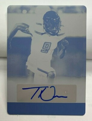 T.J.Vasher 2021 Blatt Ultimate Draft Aufdruck Platte '91 RC Autogramm Auto #D