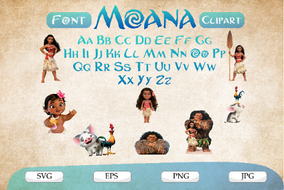 Moana Svg Moana Font Moana Letters Clipart Moana Birthday Alphabet Svg Ebay