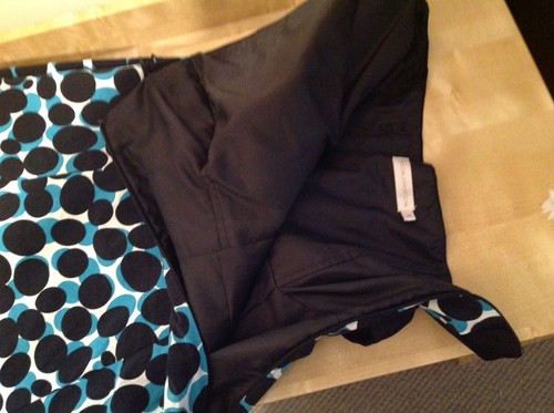 JOHN ROCHA BLACK TURQUOISE WHITE SPOT COTTON STRAPLESS SWISHY DRESS Size 12 USED - Picture 8 of 12