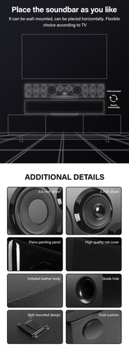 7.1 Active HD Sound Bar Home Theater System Hypersound with Digital IA-6130HD - Picture 12 of 13