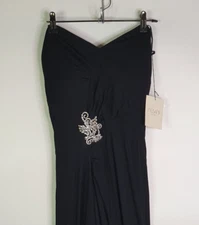 NEW Musani Couture Stola Italian Long Formal Dress Womens Size 8 Black RRP $1195