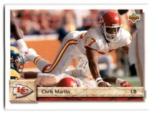 Chris Martin 1992 Upper Deck FOOTBALL #332 Kansas City Chiefs