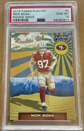 2019 Panini Playoff Nick Bosa Rookie Wave RC #5 PSA 10 49ers