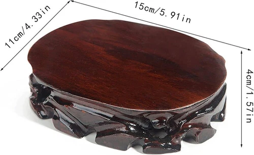 Ständer Holzvasenfuß orientalisch oval Holzvase Aufsteller Podest - Bild 16 von 17