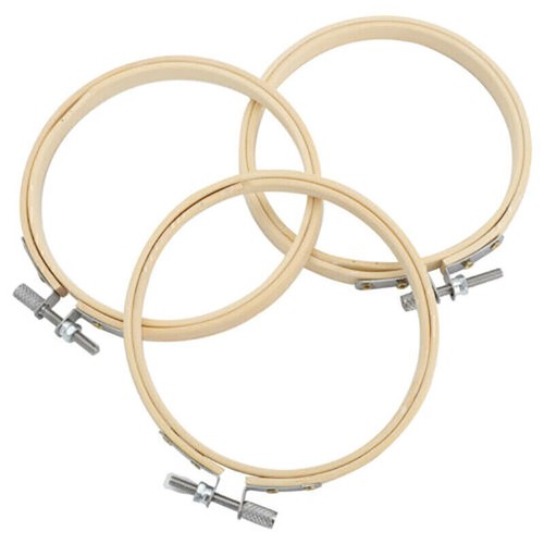 10PCS Wooden Embroidery Hoops Set Bamboo Circle Cross Hoop Stitch Tools 4In/3In - Picture 6 of 14