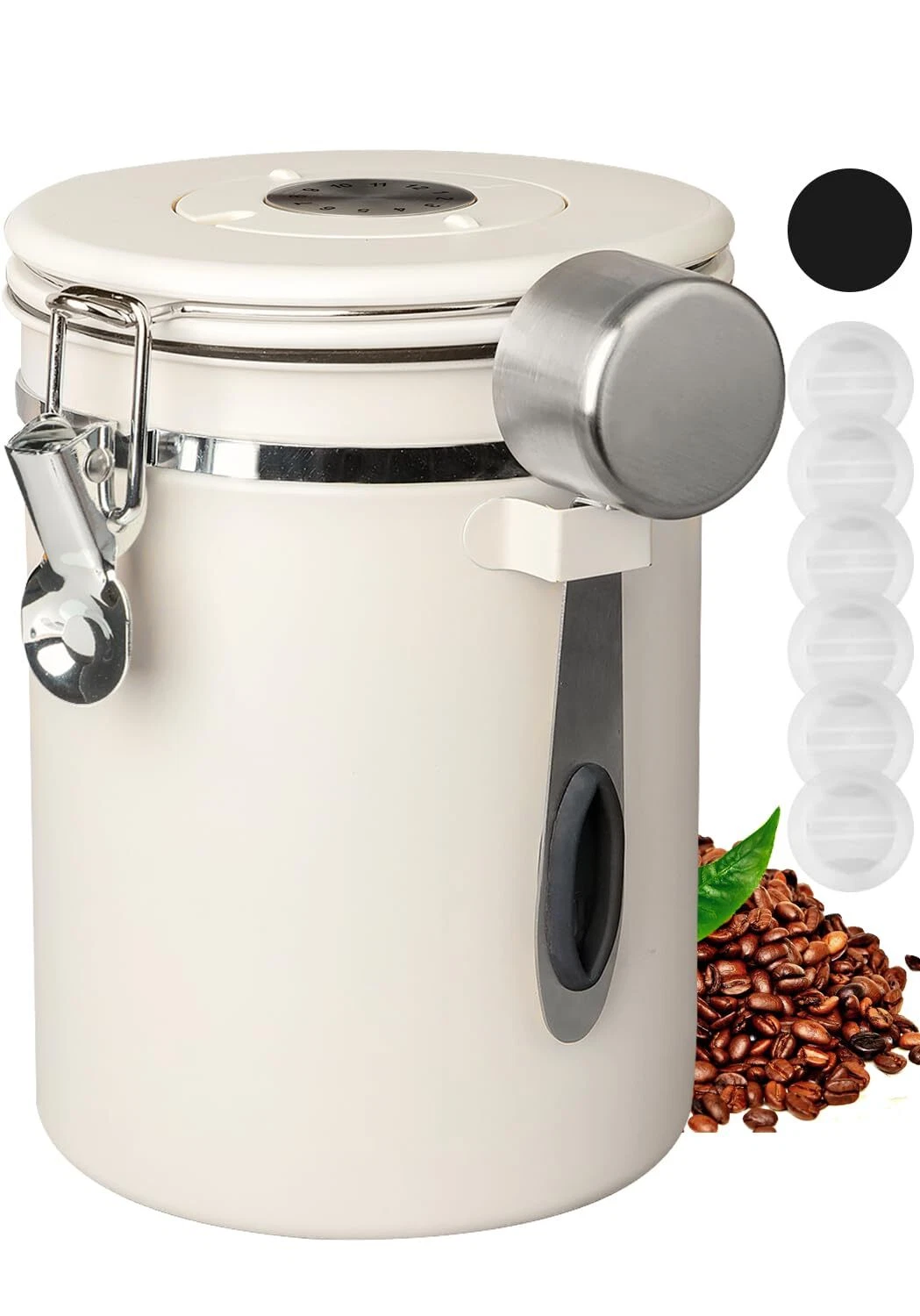 22oz Stainless Steel Coffee Canister Airtight Storage Container with Scoop