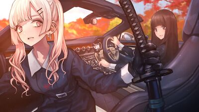 Anime girls digital art artwork 2d portrait koh car Playmat Game Mat Desk