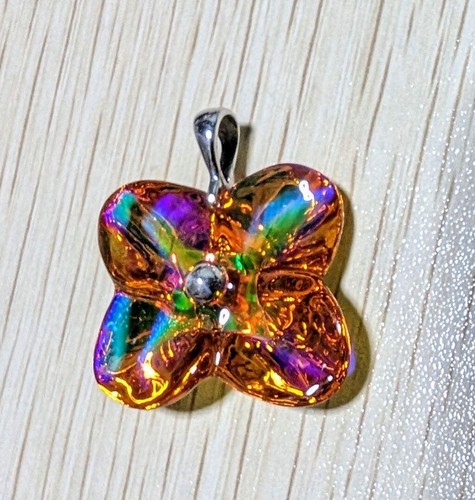Baccarat pendant Hortensia Silver 925 Irise rainbow F/S from Japan - Picture 6 of 14