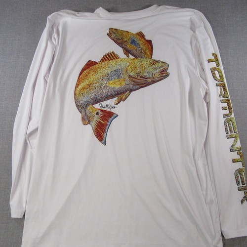 Tormenter Basix Fishing Shirt Mens 2XL "SPF-50" Graphic Print Fish - Afbeelding 7 van 9