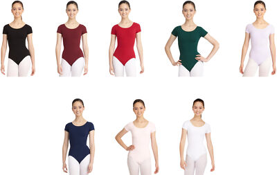 Capezio Klassiek turnpakje met korte mouwen voor dames, Wit, S