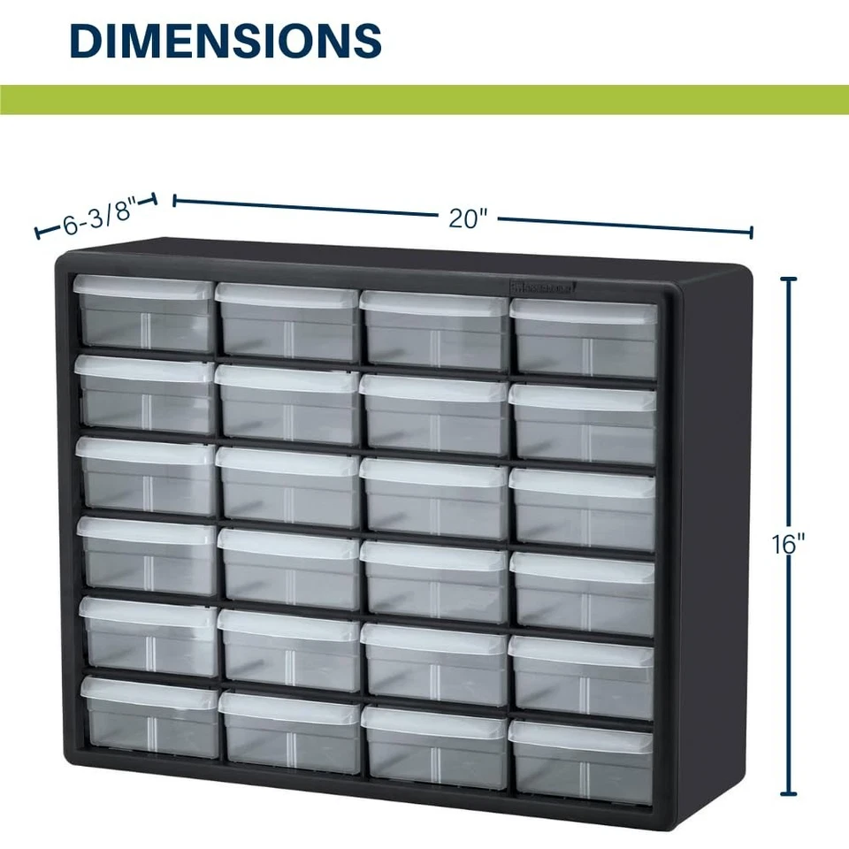 24-Drawer Plastic Small Parts Storage Cabinet Organizer Box for Hardware Craft - Image 4 of 4