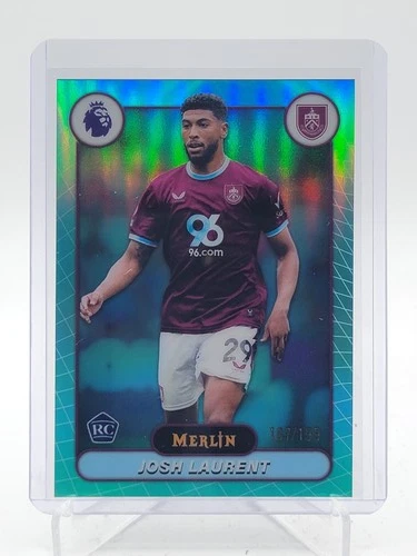JOSH LAURENT 2025-26 TOPPS MERLIN CHROME AQUA ROOKIE /199 #54 BURNLEY Q4354