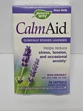 Nature’s Way Calm Aid Vitamin Softgel - 30 Count Exp 07/2025 Lavender Non Drowsy