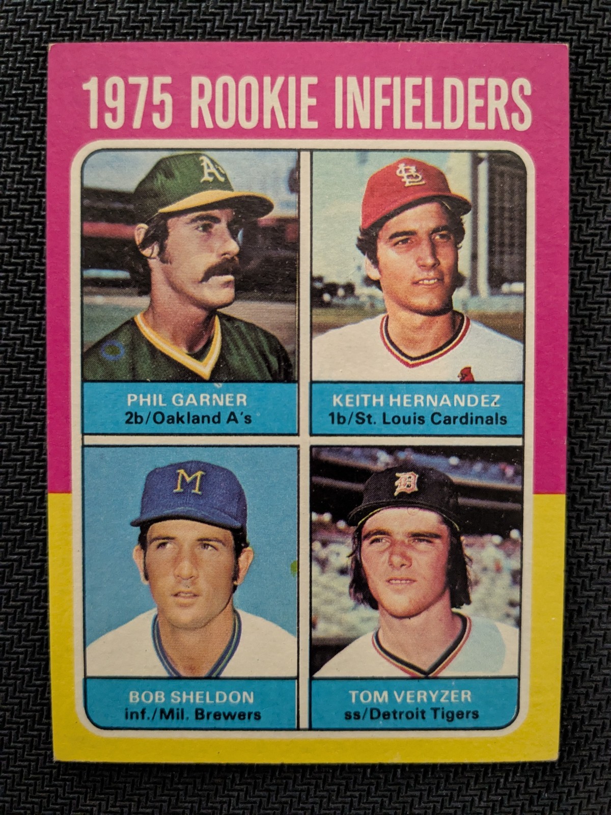 1975 Topps Rookie Infielders Phil Garner Keith Hernandez Bob Sheldon Tom Veryzer