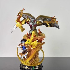 33cm Digimon War Greymon GK Statue LED PVC Figure Model Collection Figurine Toy