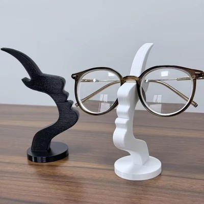Minimalistischer Brillenhalter menschliches Profil 3D-gedruckt Seitengesichtsständer für Brillen
