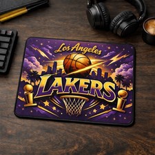 Los Angeles Lakers Mouse Pad Handmade Custom Design logo NBA 8.5 x 7 inch 3mm